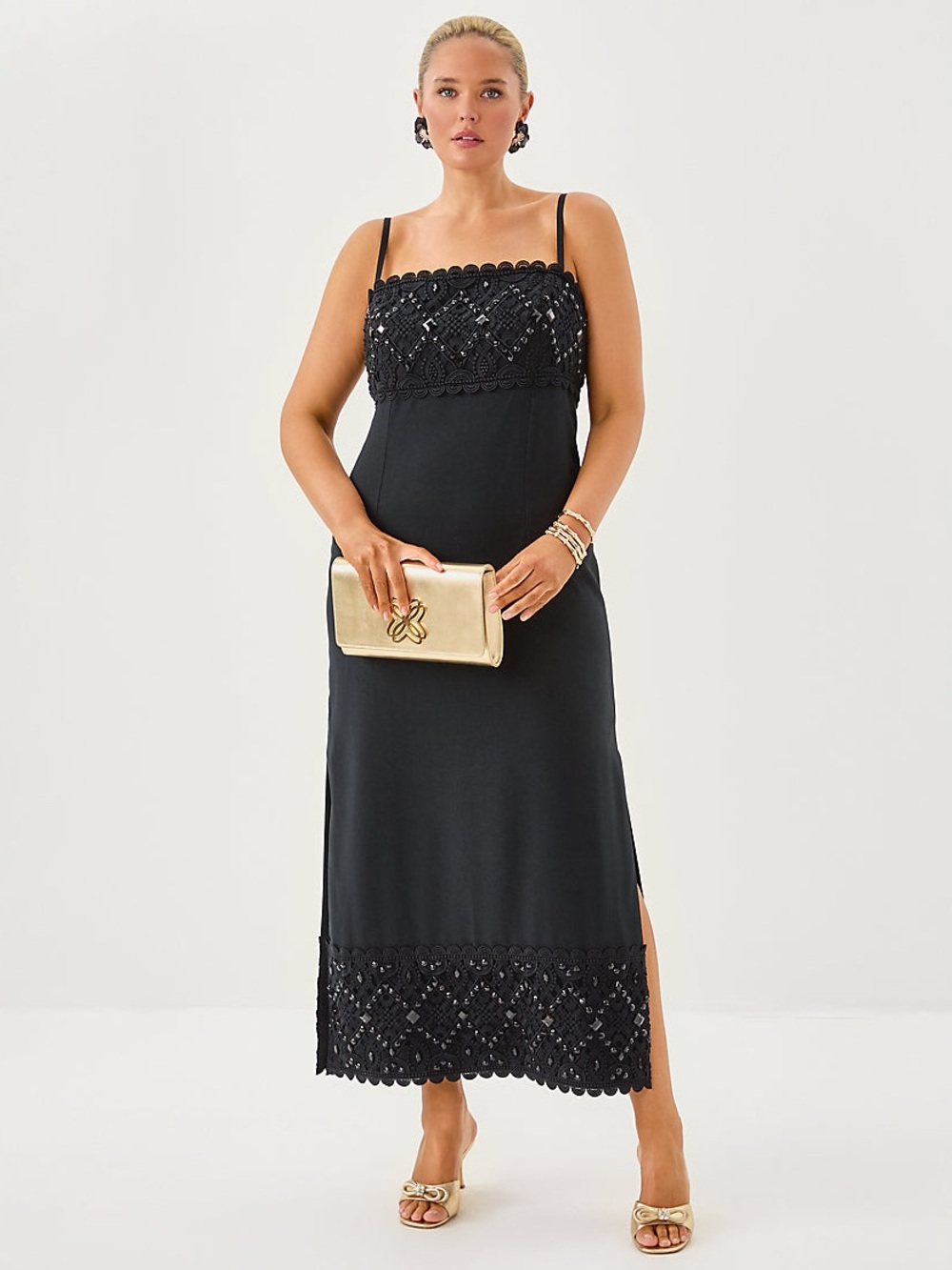 NEW LILLY PULITZER Vena Maxi Dress in Noir Size 0